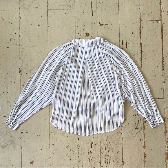 BDG for UO Tie Front Stripe Over Blouse Top - Picture 9 of 12